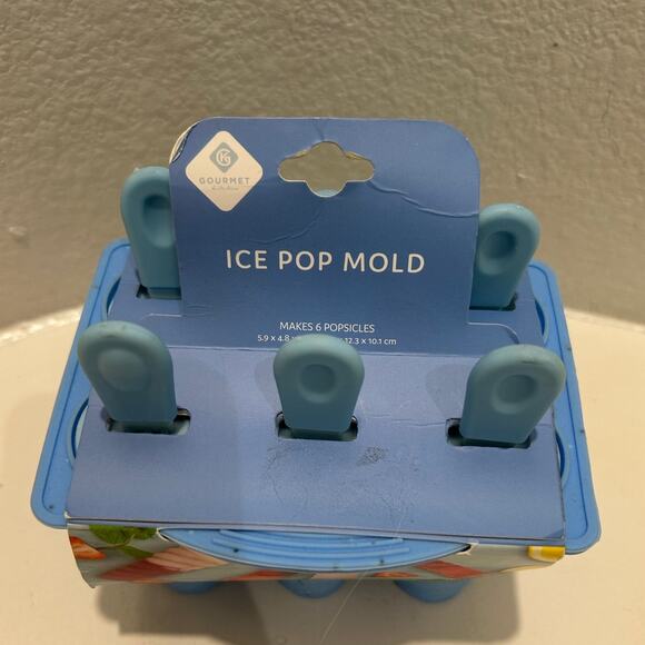 GOURMET Blue Spiral Ice Pop Molds Drip Free Sticks Makes 6 Popsicles - Picture 5 of 5